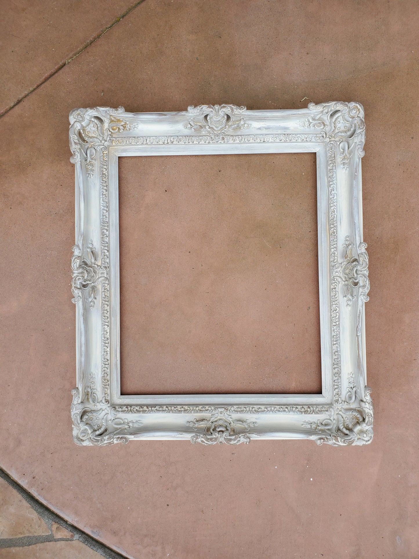 20x24 Vintage White Shabby Chic Picture Frame, Fancy Original Frame