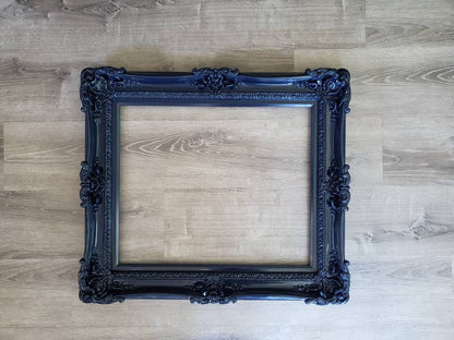 20x24 Midnight Blue Baroque Picture Frame, Fancy Office Frame