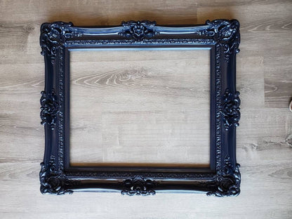 20x24 Midnight Blue Baroque Picture Frame, Fancy Office Frame