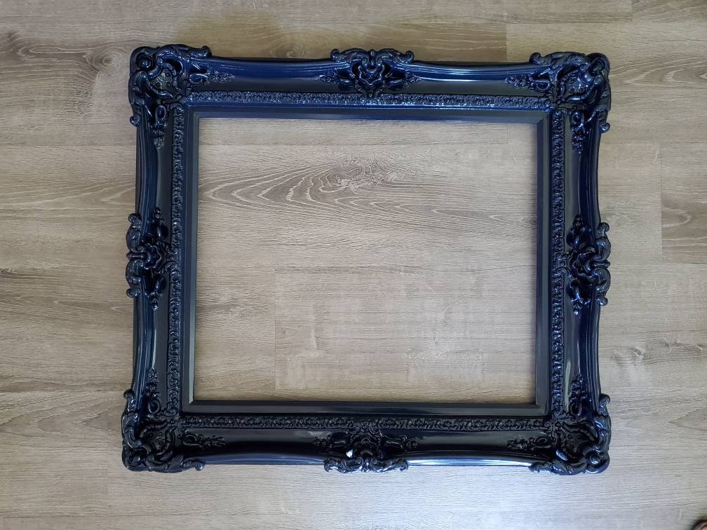 20x24 Midnight Blue Baroque Picture Frame, Fancy Office Frame