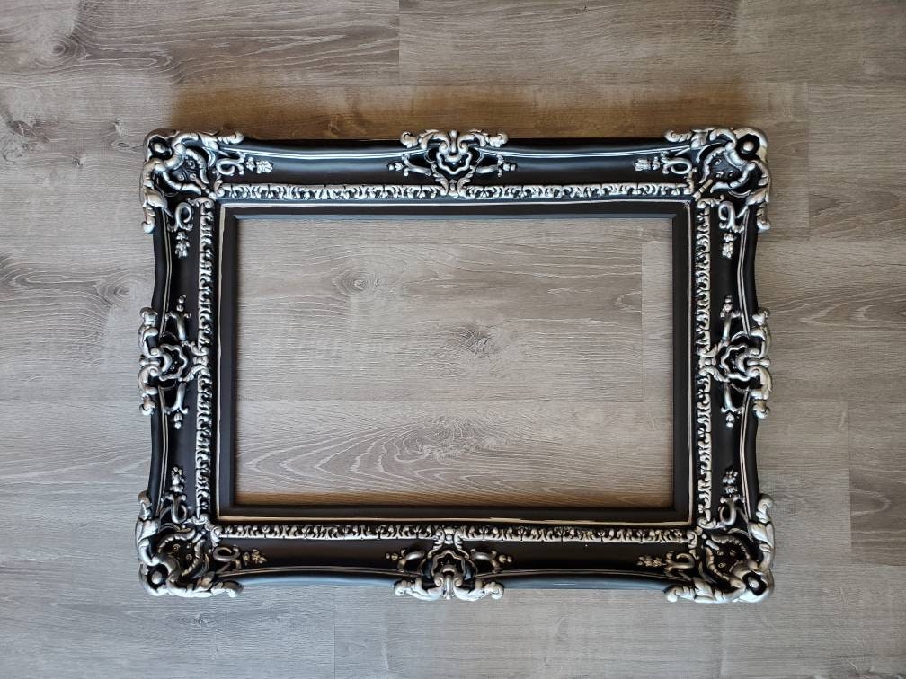 16x20 Black Picture Frame, Baroque Photo Frame, Decorative Ornate Elegant Photography