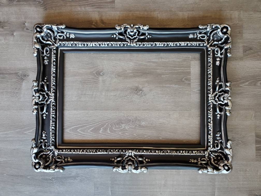 16x20 Black Picture Frame, Baroque Photo Frame, Decorative Ornate Elegant Photography