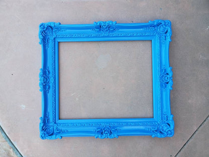 16x20 Bright Blue Picture Frame, Modern Photo Frame, Original Frame, Cottage Ornate Frame