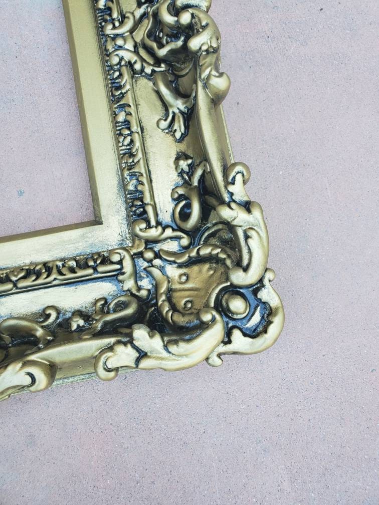 8x10 Vintage Gold Picture Frame, Baroque Ornate Traditional Wall Style Frame, Mid Century