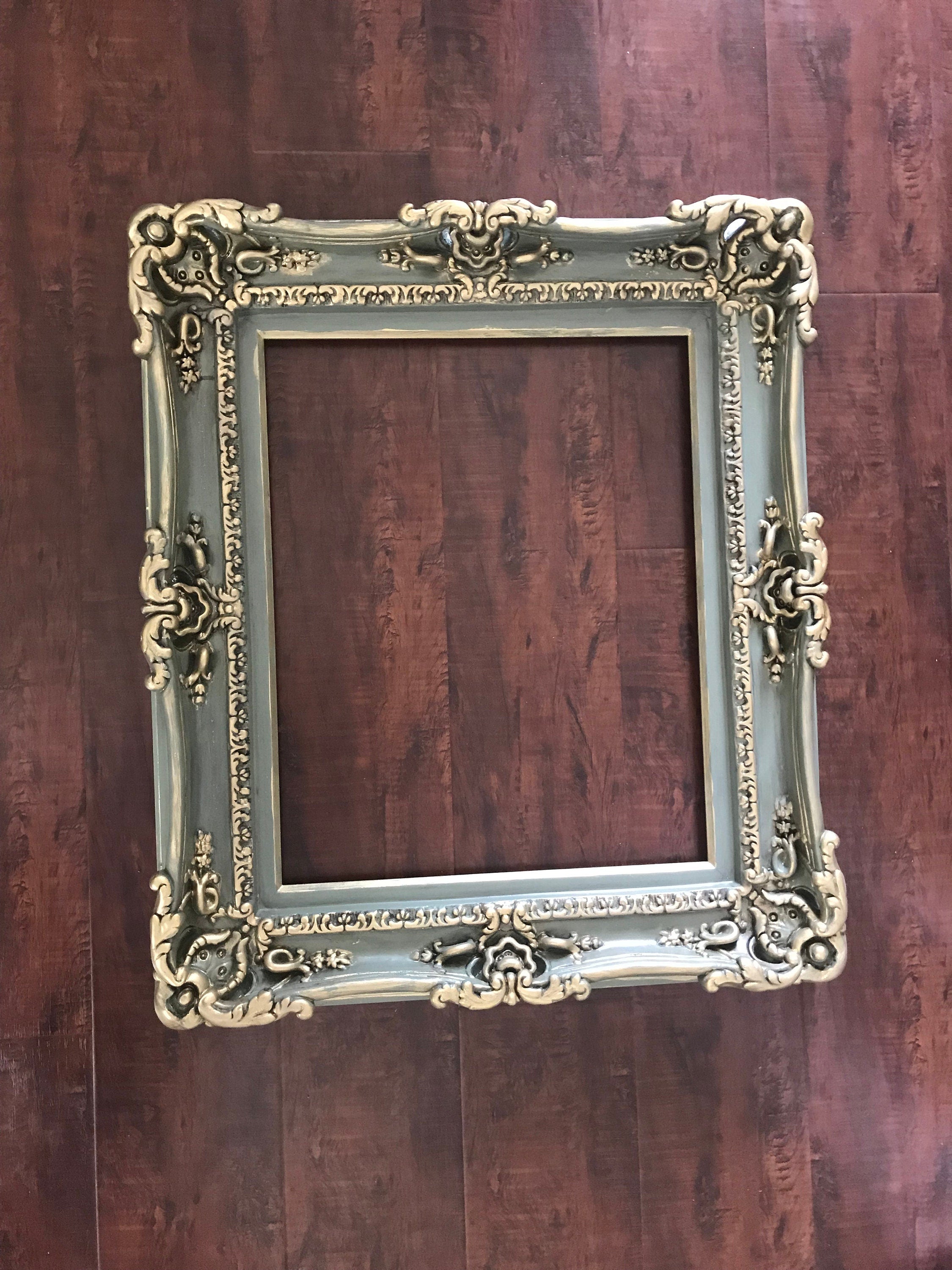 12x16 Vintage Picture Frame, Ornate Photo Frame, Green Frame, Original Frame, Classic