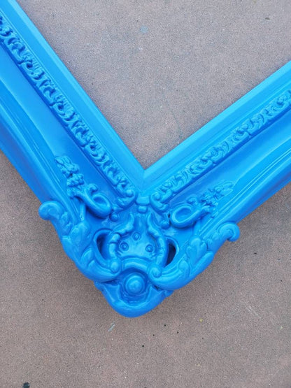 16x20 Bright Blue Picture Frame, Modern Photo Frame, Original Frame, Cottage Ornate Frame
