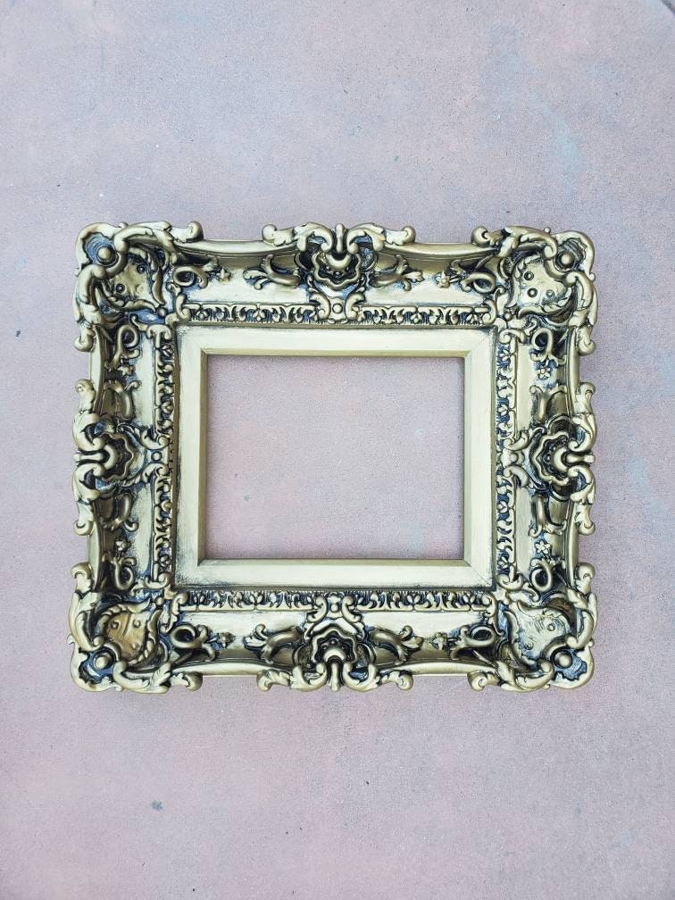 8x10 Vintage Gold Picture Frame, Baroque Ornate Traditional Wall Style Frame, Mid Century