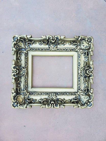 8.5x11 Vintage Gold Frame, Ornate Traditional Wall Frame, Mid Century Art Frame, Victorian