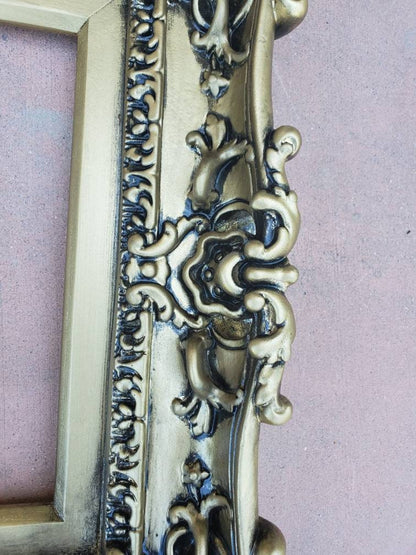 8x10 Vintage Gold Picture Frame, Baroque Ornate Traditional Wall Style Frame, Mid Century