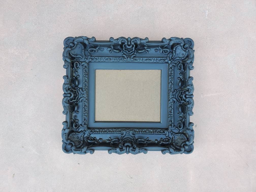 8x10 Matte black photo frame, baroque ornate frame, picture frame, gothic fancy frame