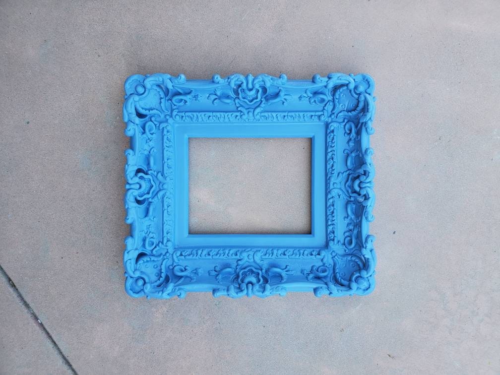 8x10 Blue Photo Frame, Shabby Kids Picture Frame, Baroque Frame, Cottage Chic Frame