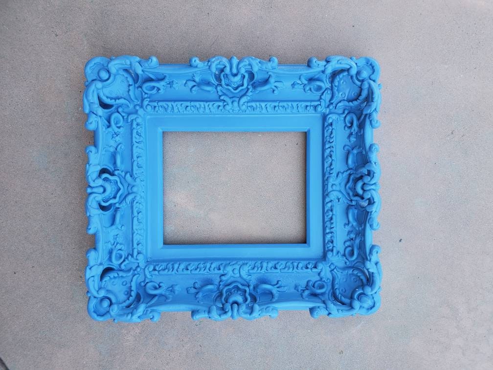 8x10 Blue Photo Frame, Shabby Kids Picture Frame, Baroque Frame, Cottage Chic Frame