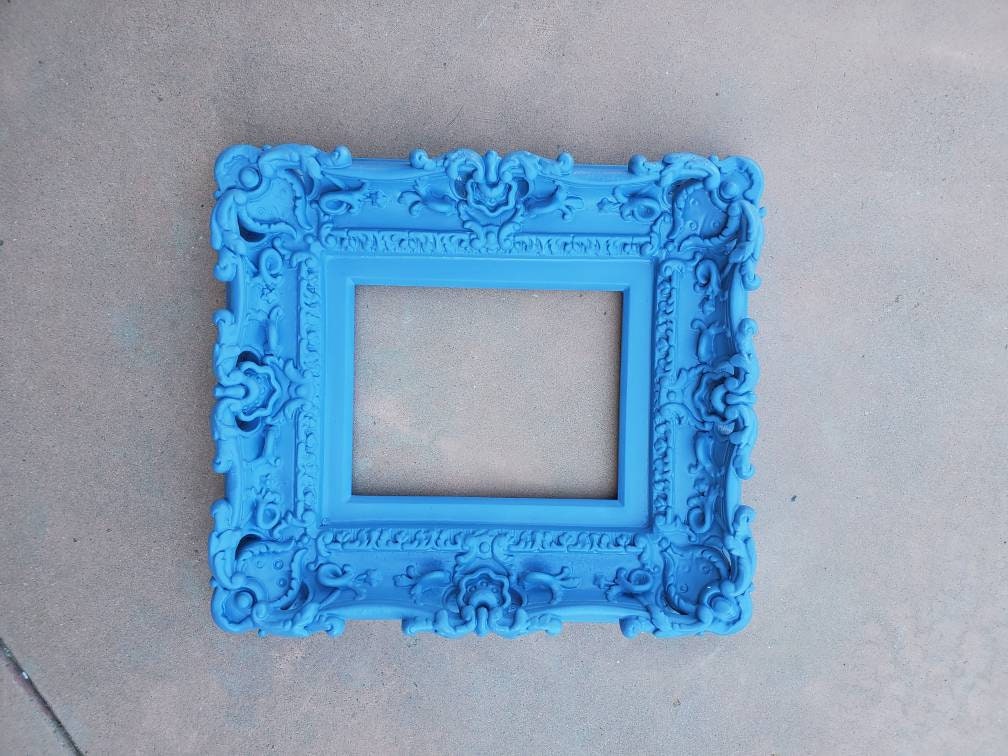 8x10 Blue Photo Frame, Shabby Kids Picture Frame, Baroque Frame, Cottage Chic Frame
