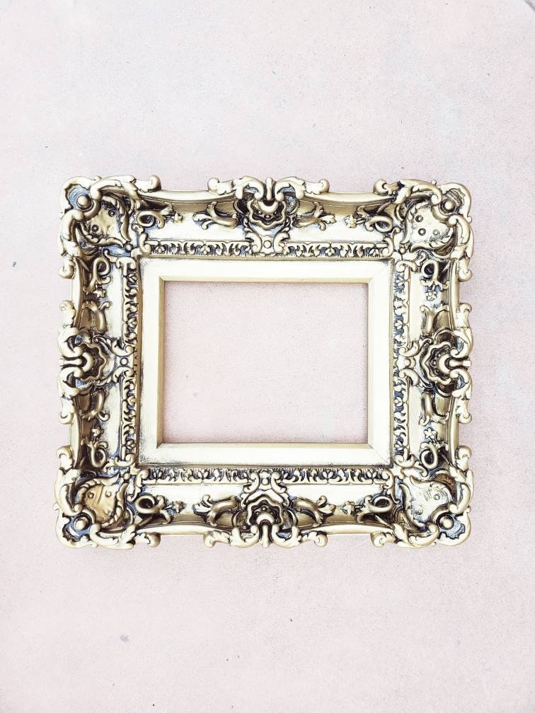 8x10 Antique Gold Picture Frame, Baroque Midcentury Style, Art Painting Fancy Frame