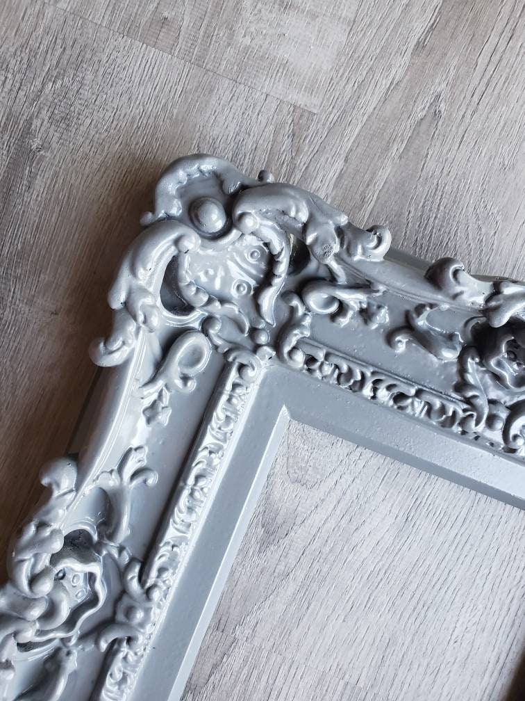 8x10 Gray Picture Frame, Art Baroque Frame, Wall frame, Ornate Picture Frames, Modern