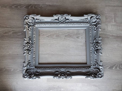 12x16 Gray Picture Frame, Ornate Frame, Baroque Photo Frame, French Fancy Frame