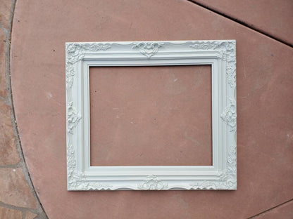 20x24 White Picture Frame, Fancy Traditional Baroque Frame, French Frame