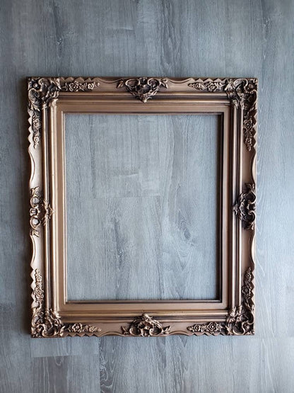 20x24 Distressed Bronze Picture Frame, Ornate Fancy Traditional Frame