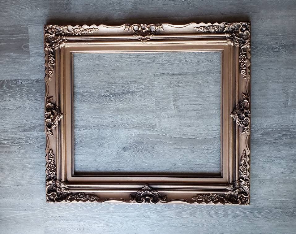 20x24 Distressed Bronze Picture Frame, Ornate Fancy Traditional Frame