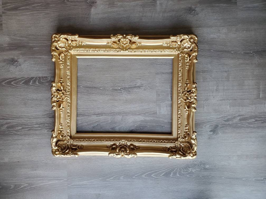 16x20 Matte Gold Picture Frame, Ornate Photo Frame, Wedding French Frame, Victorian