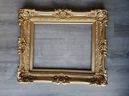 16x20 Matte Gold Picture Frame, Ornate Photo Frame, Wedding French Frame, Victorian