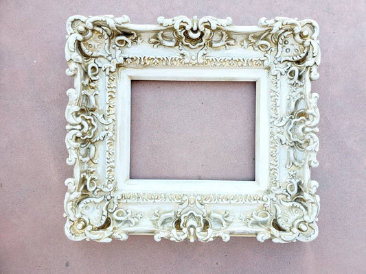 8.5x11 Vintage Frame, Champagne Old Style, Baroque Picture Frame, Cottage Frame