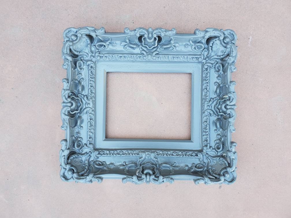8x10 Gray Photo Frame, Baroque Frame, Ornate Picture Frame, Fancy Wall Frame, Artwork
