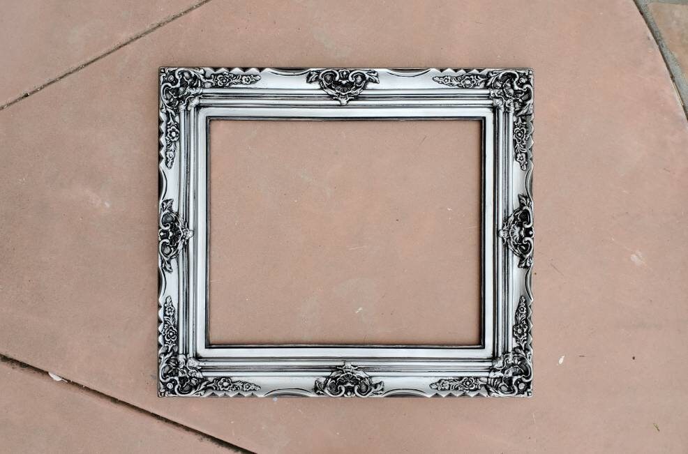 20x24 Vintage Silver Picture Frame, Fancy Original Frame, Classic Frame Ideas