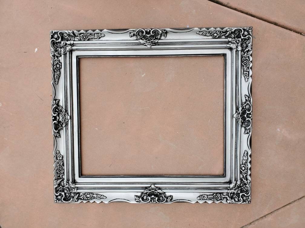 20x24 Vintage Silver Picture Frame, Fancy Original Frame, Classic Frame Ideas