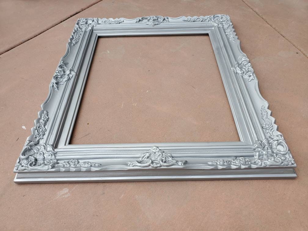 20x24 Ornate Matte Silver Picture Frames, Original Classic Photography Frame