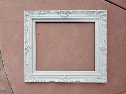 20x24 White Picture Frame, Fancy Traditional Baroque Frame, French Frame