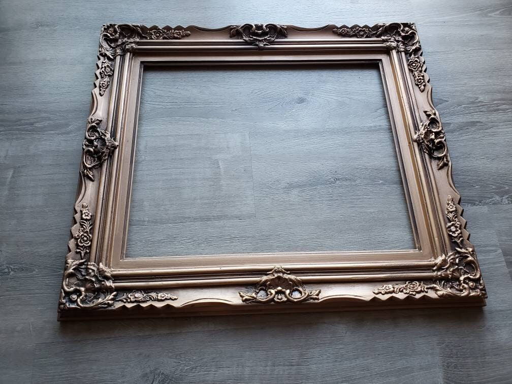 20x24 Distressed Bronze Picture Frame, Ornate Fancy Traditional Frame