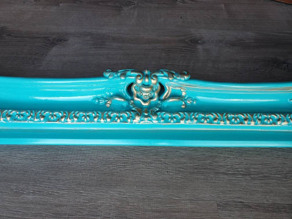 20x24 Vintage Shabby Picture Frame, Turquoise Gold, Painting Artwork Ideas