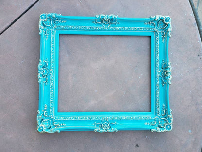 20x24 Turquoise Picture Frame, Wedding Decorations Shabby Frame