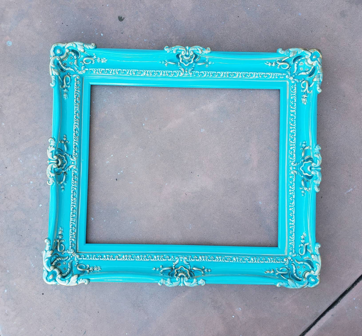 20x24 Turquoise Picture Frame, Wedding Decorations Shabby Frame