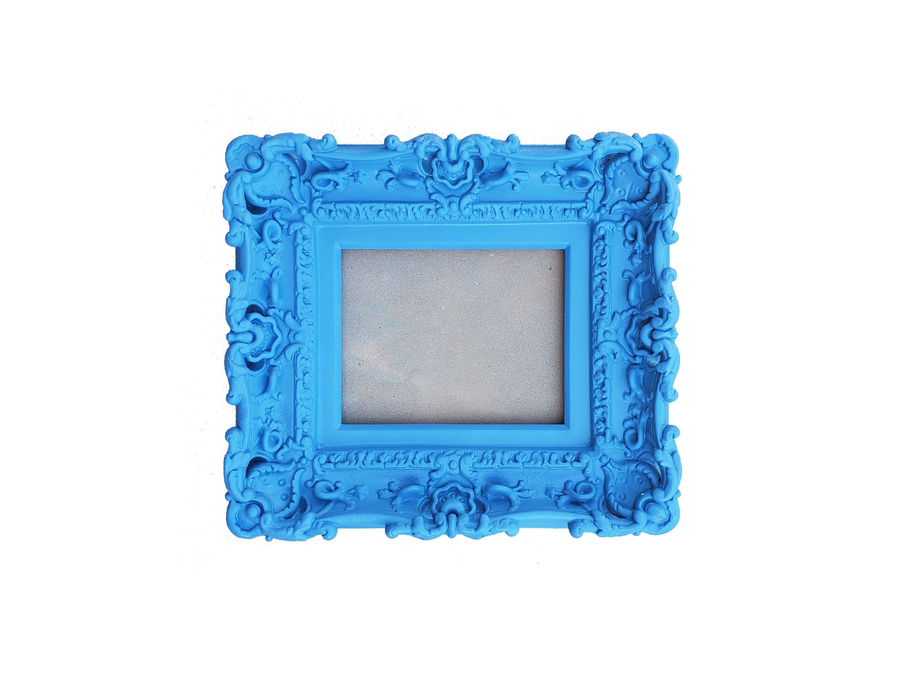 8x10 Blue Photo Frame, Shabby Kids Picture Frame, Baroque Frame, Cottage Chic Frame
