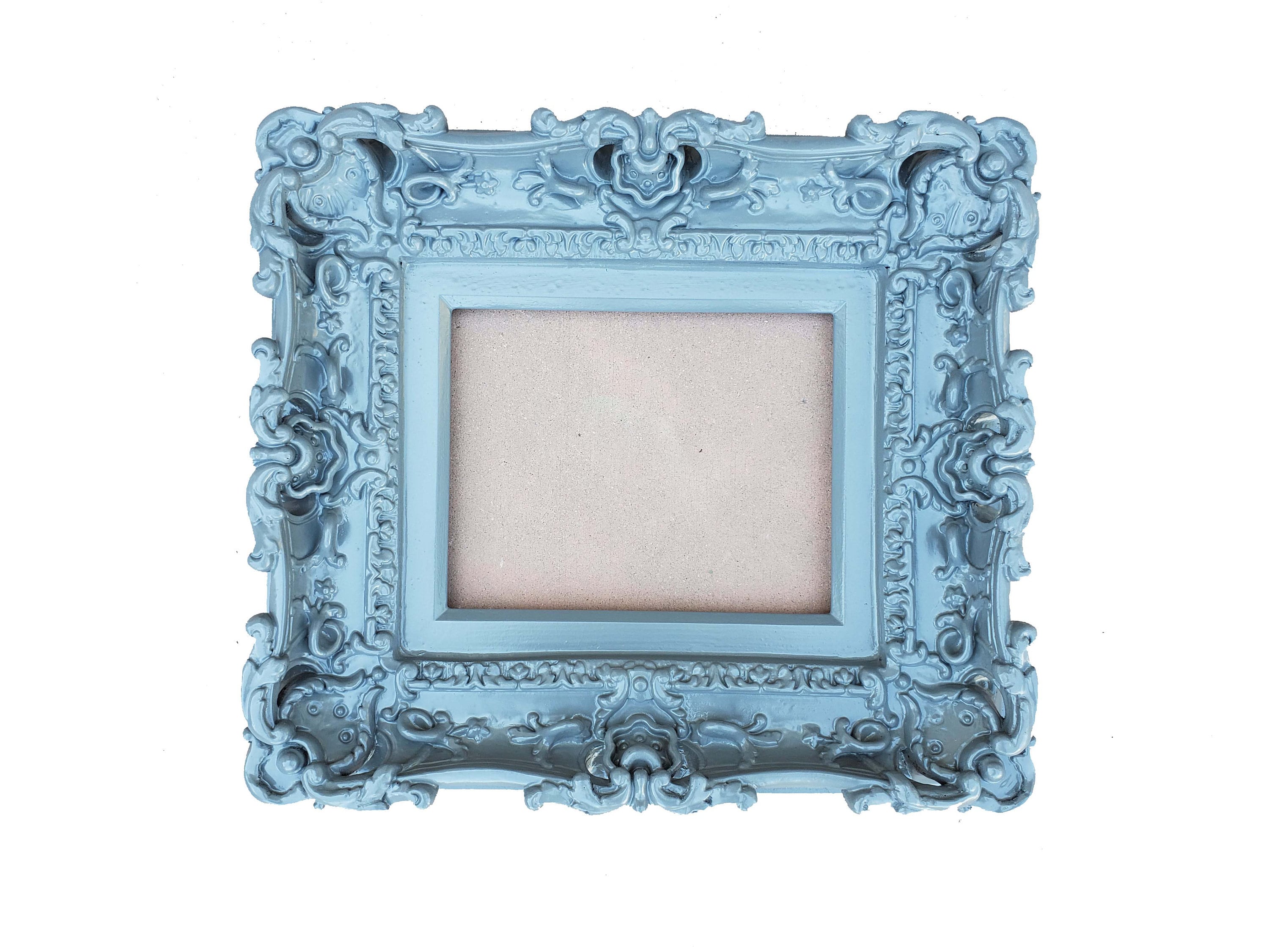 8x10 Gray Photo Frame, Baroque Frame, Ornate Picture Frame, Fancy Wall Frame, Artwork