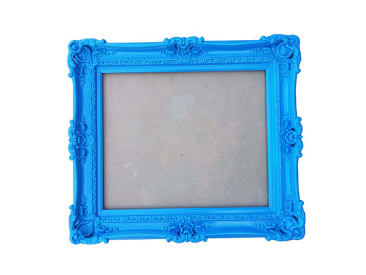 16x20 Bright Blue Picture Frame, Modern Photo Frame, Original Frame, Cottage Ornate Frame