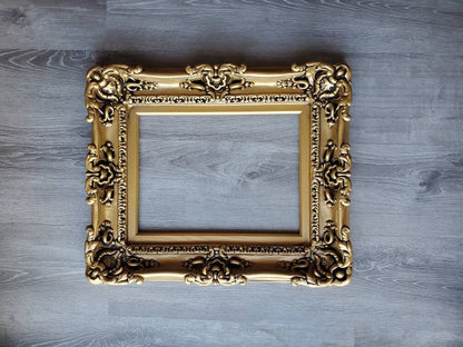 12x16 Vintage Gold Photo Frame, Colonial Baroque Ornate Frames, Distressed Frames