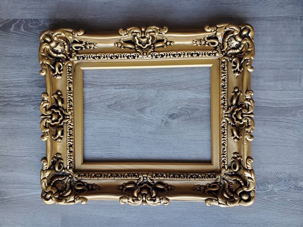 12x16 Vintage Gold Photo Frame, Colonial Baroque Ornate Frames, Distressed Frames
