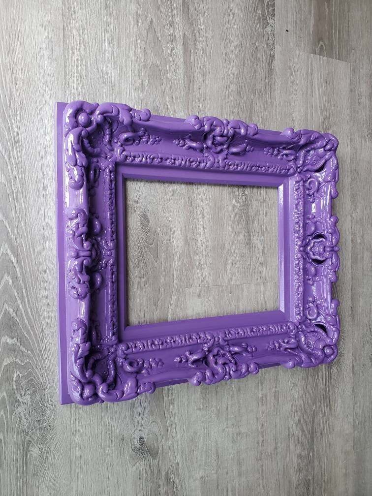 12x16 Purple Picture Frame, Baroque Ornate Frames, Photo Frame, Colorful Canvas