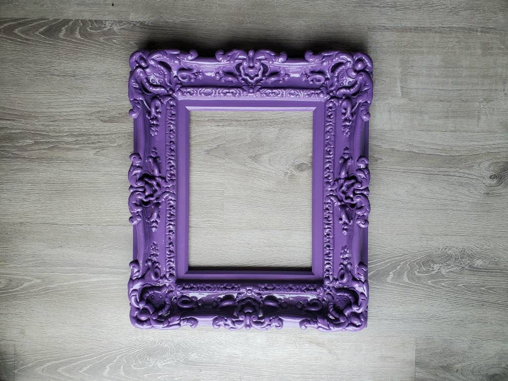 12x16 Purple Picture Frame, Baroque Ornate Frames, Photo Frame, Colorful Canvas