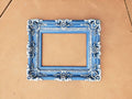 8x10 Ornate Wall Blue Frame, Decorative Baroque Picture Frame, Canvas, Art Paint, Print