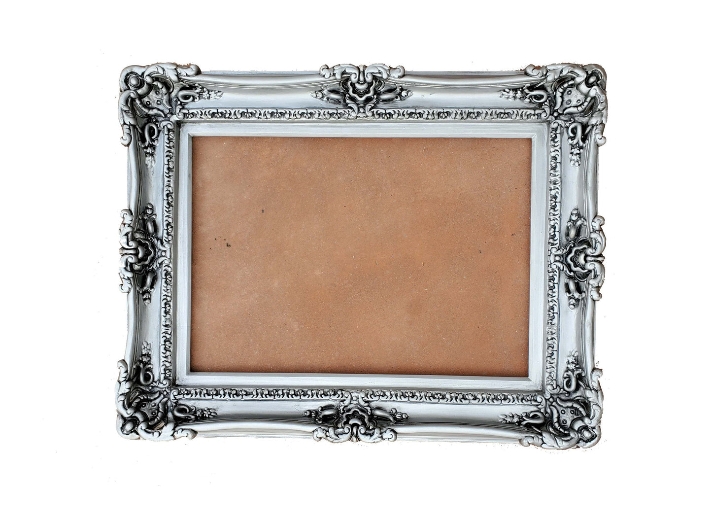 16x20 Distressed Fancy Silver Photo Frame, Antique Picture Frame