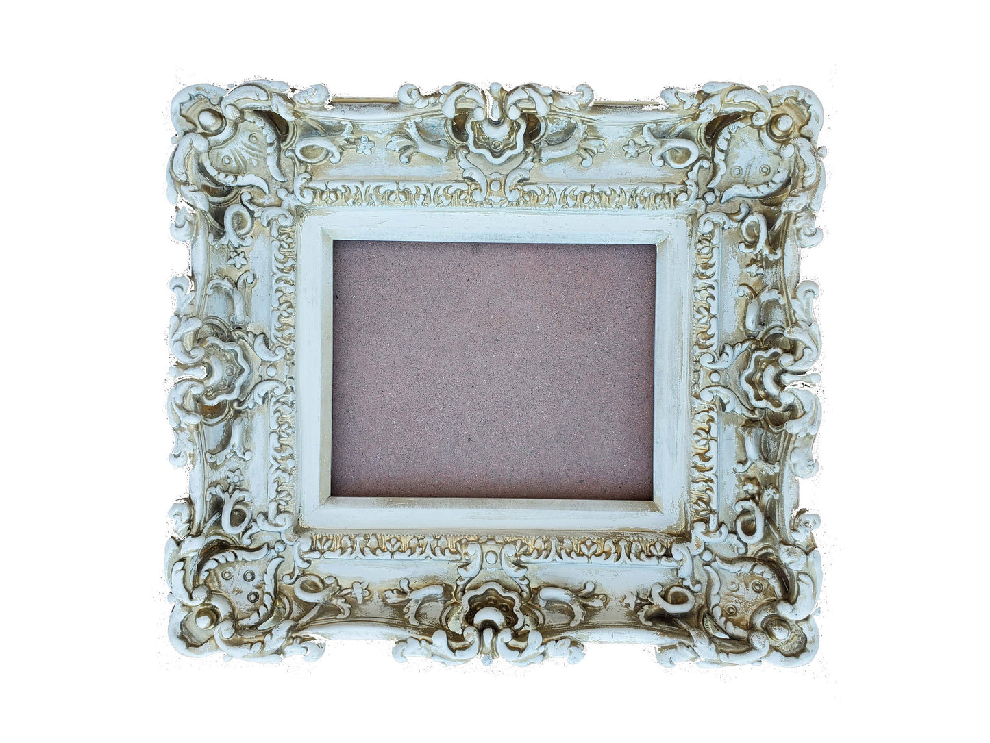 8.5x11 Vintage Frame, Champagne Old Style, Baroque Picture Frame, Cottage Frame