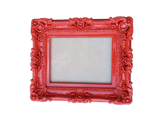 12x16 Bright Red Frame, Ornate Picture Frame, French Chic Frame, Kid's Room, Fancy Frame