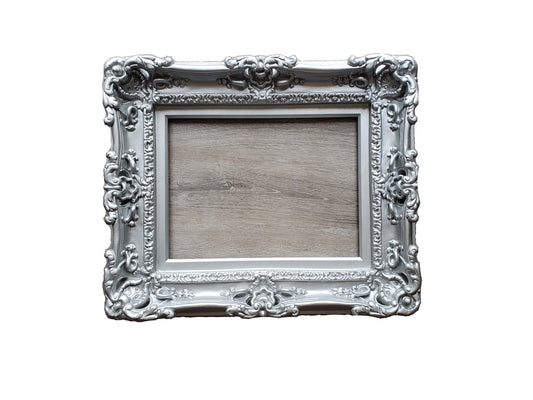 12x16 Matte Silver Picture Frame, Fancy Original Baroque Ornate Wall Photo Frame