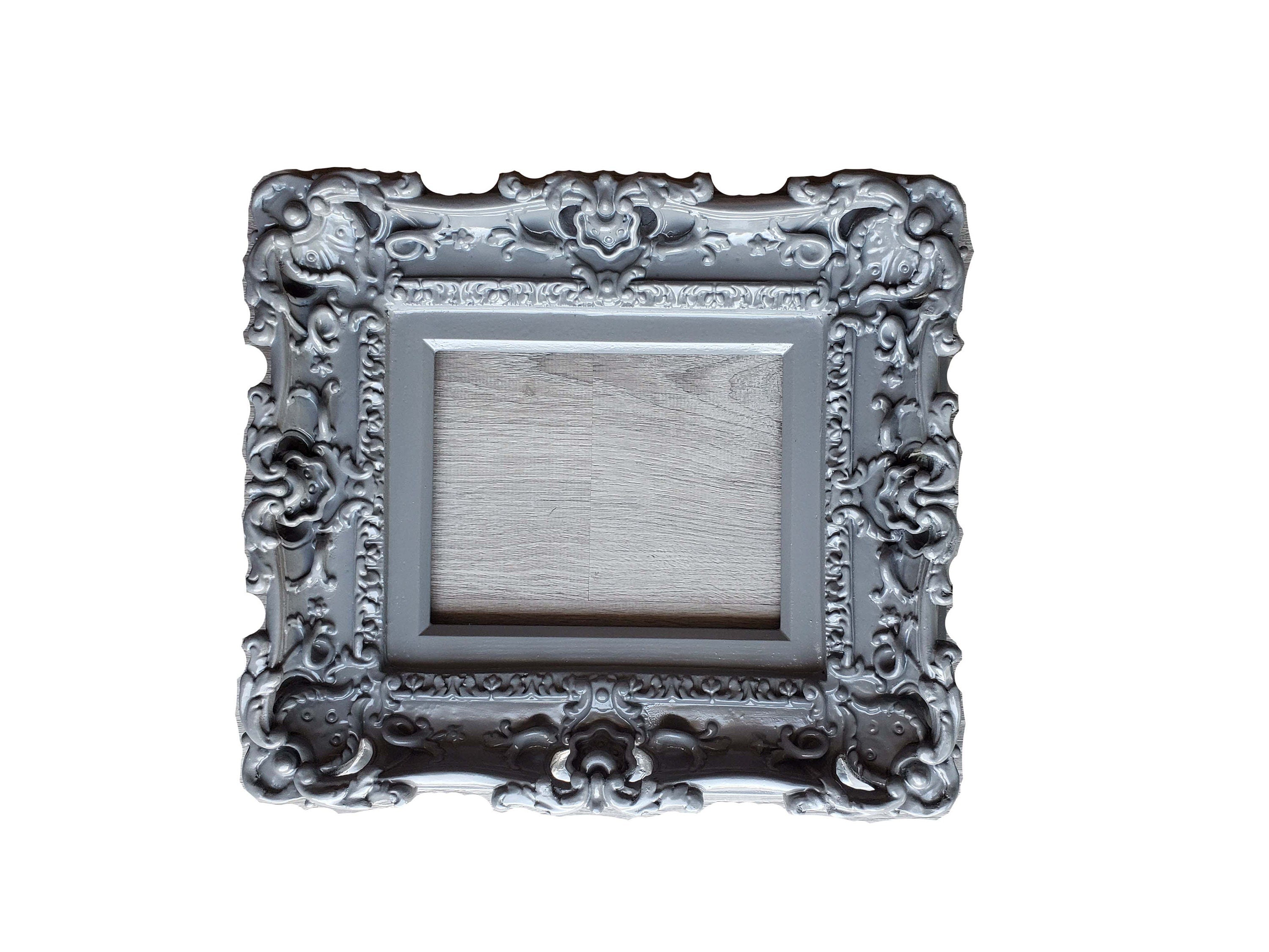 8x10 Gray Picture Frame, Art Baroque Frame, Wall frame, Ornate Picture Frames, Modern