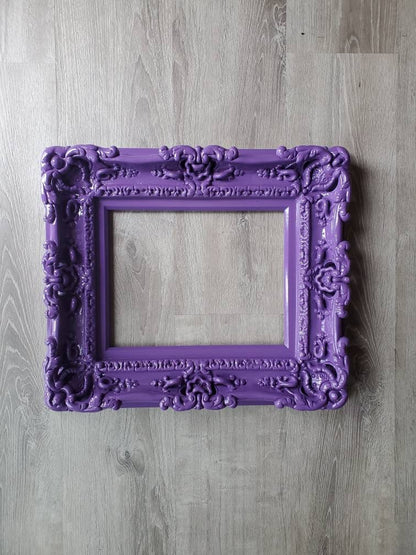 12x16 Purple Picture Frame, Baroque Ornate Frames, Photo Frame, Colorful Canvas