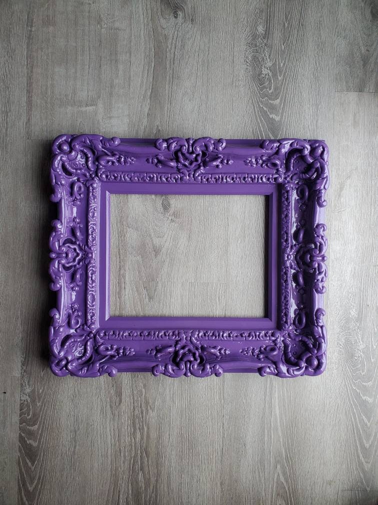 12x16 Purple Picture Frame, Baroque Ornate Frames, Photo Frame, Colorful Canvas